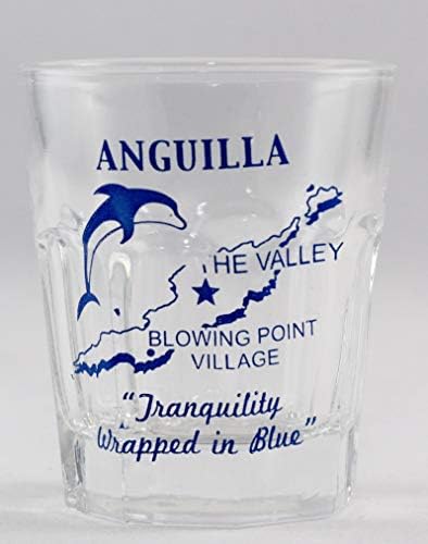 Anguilla, BWI Vintage Map Outline Shot Glass