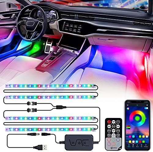 Paket Dreamcolor USB LED automobila svjetla za unutrašnjost Strip kompleti i Bluetooth RGB LED Rock