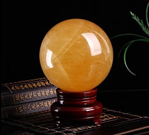 XICI 2.55 '' prirodni citrinski kristalni sfer kuglice + štand - Feng Shui Crystal za bogatstvo i uspjeh