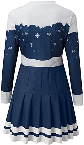 NaRHbrg Božićne Mini haljine za žene pismo Print pulover Bodycon haljine slatki Božić Crewneck dugi Duks