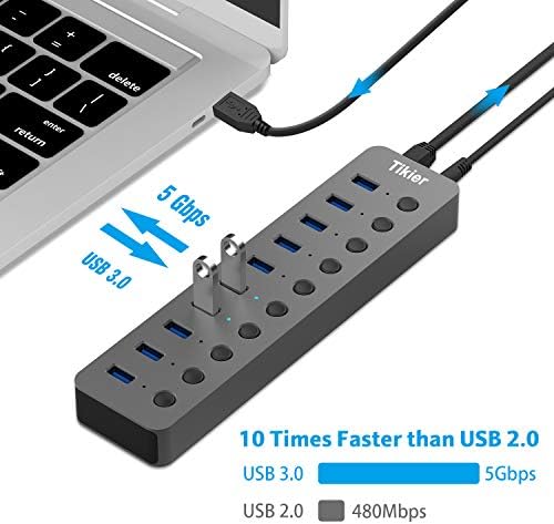 USB 3.0 Hub sa napajanjem, Tikier USB 3.0 razdjelnik uključuje 10 BC 1.2 priključak za punjenje