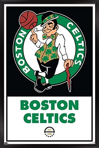 Trendovi International NBA Boston Celtics - Logo 21 zidni Poster, 22.375 x 34, Crna uokvirena verzija