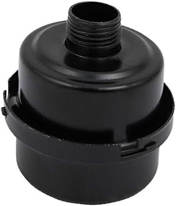 X-dree muški navojni kompresor prigušivač miffler ulaznog filtra za unos zvuka prigušivač crna (1