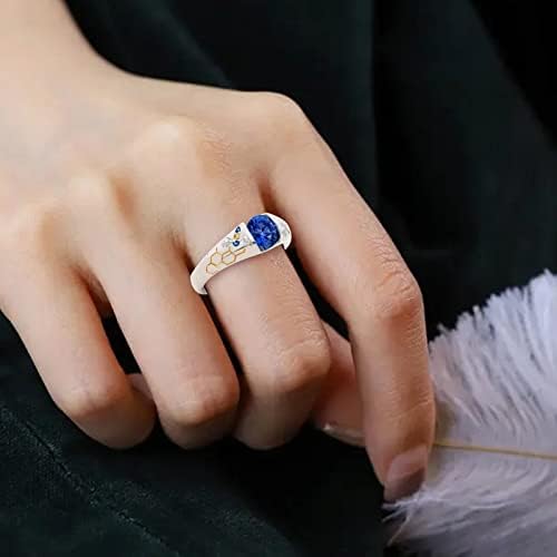 Kristalni prstenovi za tinejdžerske djevojke Jednostavan Zircon Bee oblikovan Zircon Inlaid ženski prsten