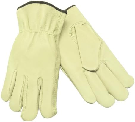 MCR Safety 3401m Grain Pigskin Driver obične rukavice sa Keystone palcem, žute, muške srednje, 1 par