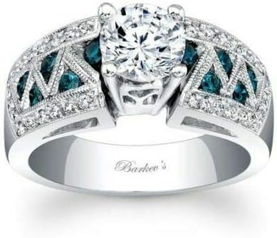 Ploy Pailin trendi 925 Silver White& Blue Sapphire prsten muškarci žene angažman nakit Sz5-10