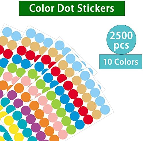 2500 kom naljepnice za kodiranje u boji naljepnice sa okruglim tačkama, naljepnice s trajnim kodom