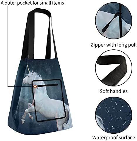 Prekrasna jednorog svemirska sklopiva torba za rame za višekratnu upotrebu torba za namirnice Heavy