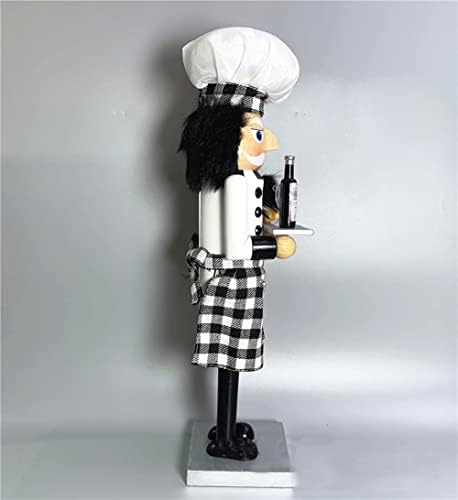Figurica kuhara Orašara koja drži s vinskim sirom za tortu kantina Bar Holiday Nutcracker lutka