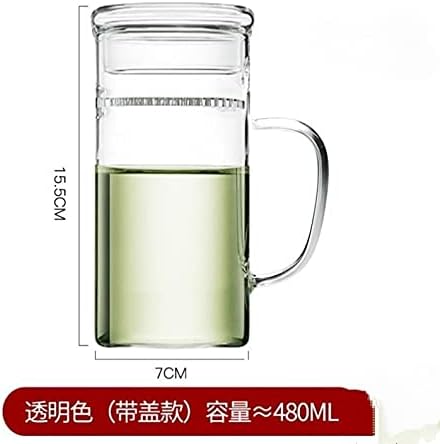 Šolja za zeleni čaj specijalna vrhunska šolja polumjeseca za čajanu, sa poklopcem za filtriranje staklene