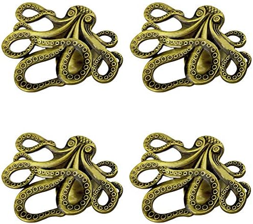 Geentie 4 kom. Octopus ladica za crteže Elektroplata legure cinka Nautička plaža serija Jednokrevetna rupa za ručak za ormar za ormar