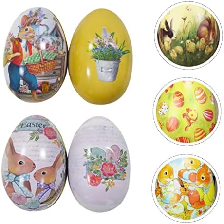 SewAcc 4pcs kutija za usaster jaja limenka za jaje Ornament Bunny igračke za zečeve čokoladno skladištenje kutije za vjenčanje bombona Box Metal Pisanki Dekorativni okvir za jaja kutija