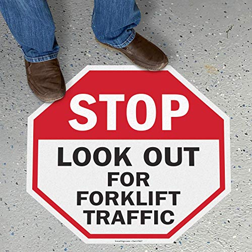 SmartSign Stop - pazite na viljuškar Protiv kliznog ljepljivog osmerokutnog poda | 24 x 24