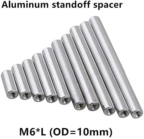 Ateyc aluminijska cijev, 5pcs m6 aluminijski post štapovi m6 aluminijumski okrugli ustanovi za spacer d = 10