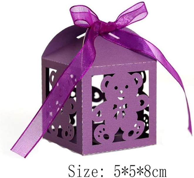 ZYZMH 50pcs Little Bear candy Boxes slatkiši Favor poklon kutije sa trakom za rođendanski dan potrepštine