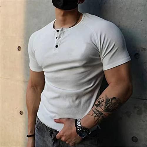 Ljetne majice za muškarce muške Casual jednobojne majice okrugli vrat bluza čvrste muške majice