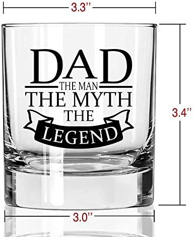 Agmdesign Dad Whisky Glass, čovjek mit legenda Whisky Glass pokloni za Djeda, tatu, njega, tatu, muža,