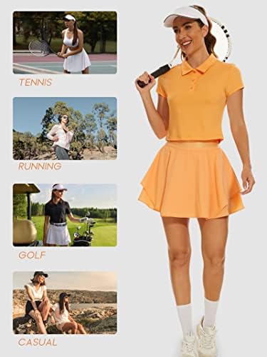 Rigolla 2 komadna suknja za tenis za žene naborana teniska haljina kratkih rukava polo majica Golf odijela