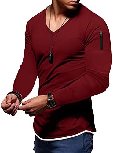 Muški kratki rukav mišićni majice modna vježba opremljena bodybuilding tie top athletic syse obične majice