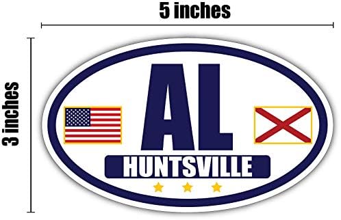 Zastava države Alabama / Američka zastava OVAL 3M Vinil Naljepnica za branik naljepnica | Navy & Gold Huntsville, Al naljepnica Vinil naljepnica
