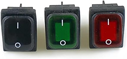 Velore KCD4 crni crveni zeleni rocker vodootporni prekidač za napajanje 2 pozicija na 4 pinove sa svjetlom