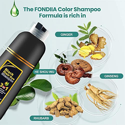 Crna instant šampon za kosu za sivu kosu, instant dye dye šampon 3 u 1, biljno bojanje u minutima