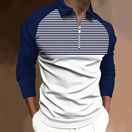 XXBR s dugih rukava Polo majice za muške, ulica moda Colorblock patchwork casual majica Fall Sports Golf Tops