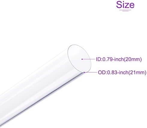 Dmiotech 3 Paket ID 20mm od 21m, 0,5m Dužina PVC Clear Plastična cijev tvrda okrugla cijev za vodenu