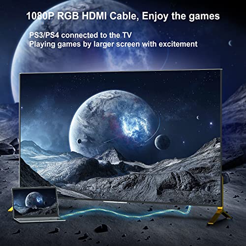 4k HDMI produžni kabl 6ft: - brzi HDMI kablovi, tamna za dodir 7 RGB LED lampica, 18Gbps 4K 60Hz Ultra HD 1080p, ARC i CL3 ocijenjeni za laptop monitor Steam Deck PS5 PS4 Xbox Jedan vatreni TV