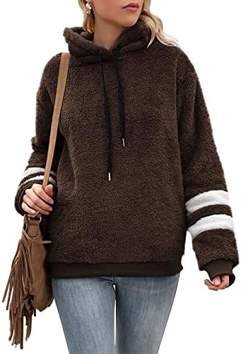 Ženski dugi džemperi s kapuljačom s kapuljačom sa dugim rukavima pulover Plišani džemper povremeni