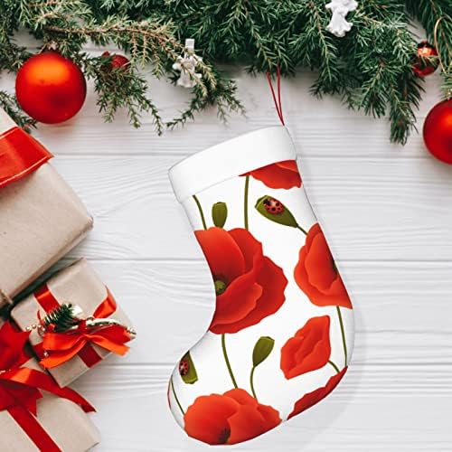 Austenstern božićne čarape živopisno cvjetne makove cvijeće dvostrano kamin viseći čarape