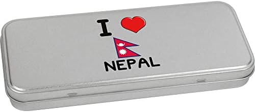 Azeeda 'Volim Nepal' Metal 'Metal Machined Cast Metla / Storage kutija