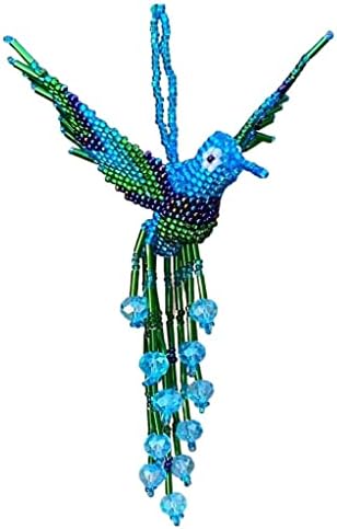Hummingbird, ukrasna figurica perla, sretno, plava i zelena, božićna stabla ukrasi, odmor
