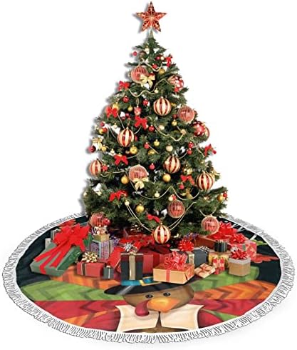 Happy Dan zahvalnosti Turska suknja za božićnu drvvu, Xmas Tree suknje Mat sa rese za odmor za