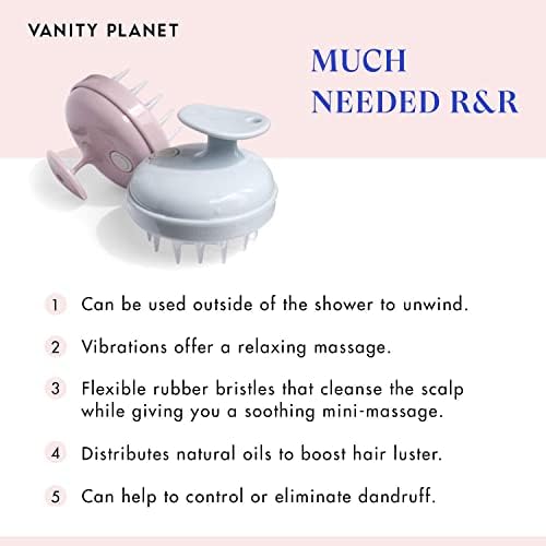 Vanity planeta Šampon šampon češkom - utori ružičasto ružičasto - ručni vibrirajući masažer - alat