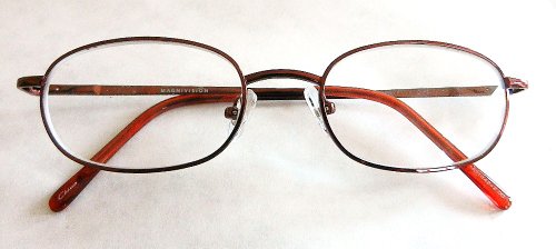 Magnivision +3.25 Burgandy Ovalni žičani okvir za čitanje naočala sa opružnim šarkama-