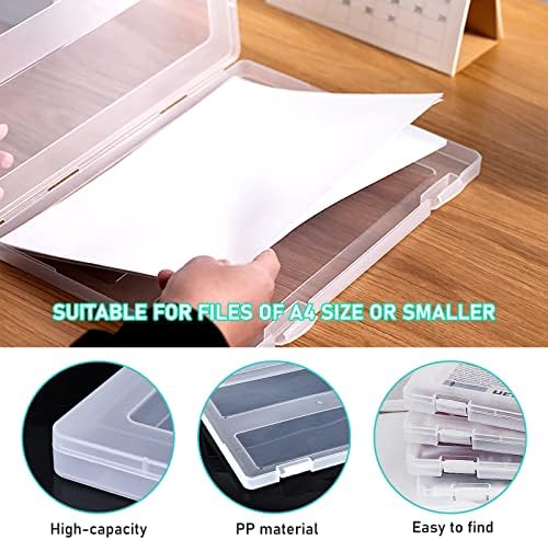 A4 kutija za organizatore plastičnog papira: kutija za plastične datoteke od 4 komada, prenosiva