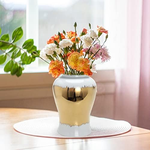 Koaius keramički đumbir Jar čaj za pohranu čaja sa poklopcem Dnevni boravak Dekor cvjetni aranžman Svestrani europski stil ukras za stolom Kućni akcent, veličina m jar