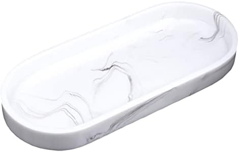 Zerodeko 1pc Hotelska traka Elegantna praktična skladišna ladica Mramorna tekstura ladica za kupaonice