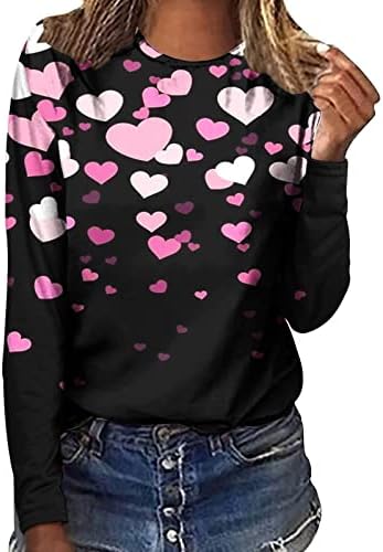 NOKMOPO ženske tunike vrhovi ženskog zaljubljenih zaljubljenih zaljubljenih, pulover dugih rukava