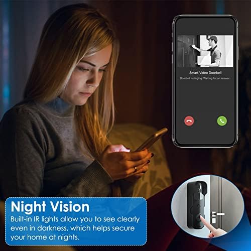 KOCASO Wireless Smart Wi-Fi Video Doorbell sigurnosni telefon prsten za vrata Interfonska Kamera