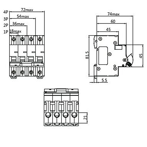 Sistemi za automatizaciju Interconnect NDB2-63C4-1 DIN prekidač nosača šine, UL 1077 Dodatna zaštita,