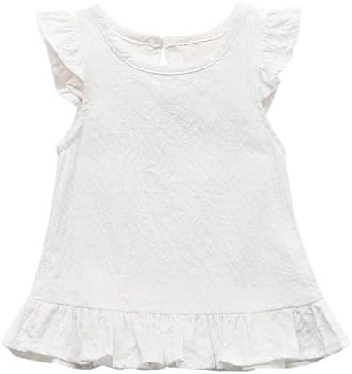 Bluza Kids Ruffle Baby Solid Tops rukava Boja odjeća Djevojka Pamuk Fly Girls Tops majica za djecu Dječja
