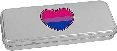 Azeeda' Bisexual Pride Flag Heart ' Metalna Kutija Za Kancelarijski Materijal / Kutija Za Odlaganje