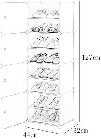 Zeelyde stalak za cipele, 8 puta plastika sa prašinom od prašine 16 pari cipela spavaonica dnevna