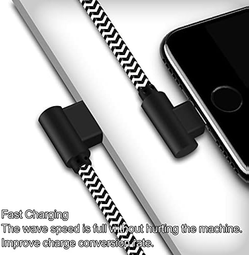 FOXSEA iPhone Charger brzo punjenje, MFI certificirani munjeviti kabl 10ft kabl za punjenje iPhonea 90 stepeni