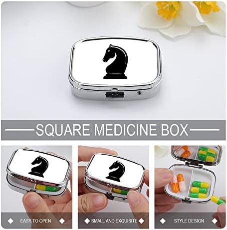 Šahovska kutija za pilule dispenzer za pilule prenosiva metalna kutija za pilule za pilule / Vitamin