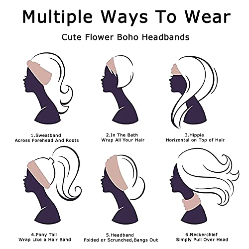 STGDAK Boho trake za glavu za žene modni rastezljivi Široki bendovi za kosu Tie Dye Knoted Turban head