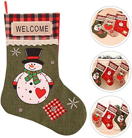 PRETYZOOM Božić Decor kamin čarape Holiday Tree Božić posuđe srebrninu Lovely Socks sob držač visi poklon