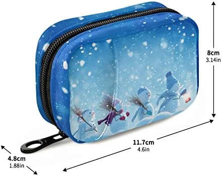 Plave snjegovinske zimske božićne tablete Organizator torbica s patentnim zatvaračem Prijenosni vitamin